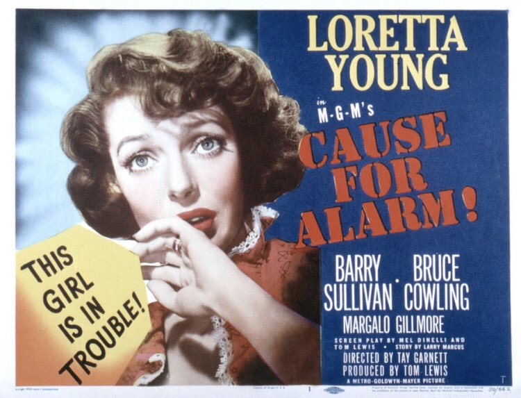 A couple of alternate posters for Cause for Alarm! (1951). They all keep that tag-line though.  #Noirvember