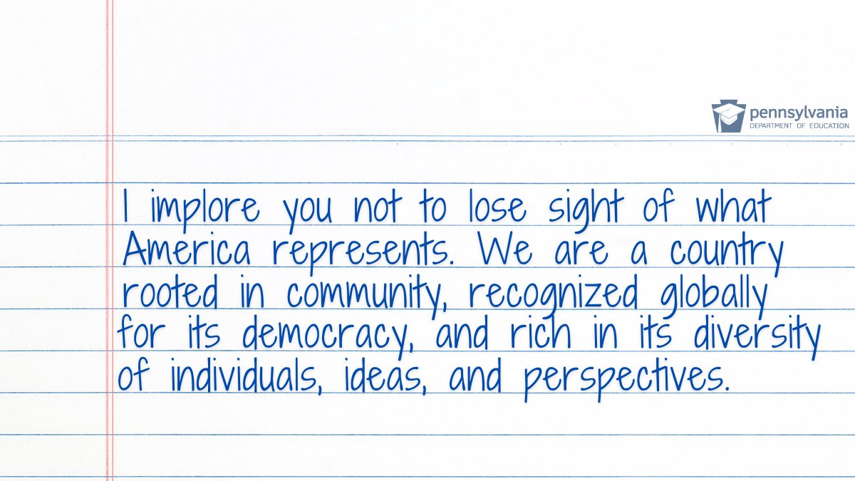 PA Department of Education (@padeptofed) on Twitter photo What's next? Acting <a href="/PDESecretary/">Pennsylvania’s Acting Secretary of Education</a> Noe Ortega shares his thoughts and reflections the day after #ElectionDay in the latest post on our blog: education.pa.gov/blog
Here's a preview ⤵️ What's next? Acting <a href="/PDESecretary/">Pennsylvania’s Acting Secretary of Education</a> Noe Ortega shares his thoughts and reflections the day after #ElectionDay in the latest post on our blog: education.pa.gov/blog
Here's a preview ⤵️