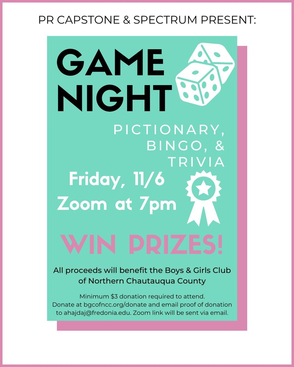 SpectrumFred's tweet image. Join us this Friday for a game night fundraiser (with prizes)! All proceeds benefit The Boys &amp;amp; Girls Club. We ask that a minimum $3 donation be made to attend.

Click the link in our bio for more info on The BGC! It’s a fantastic organization that we’re proud to partner with.