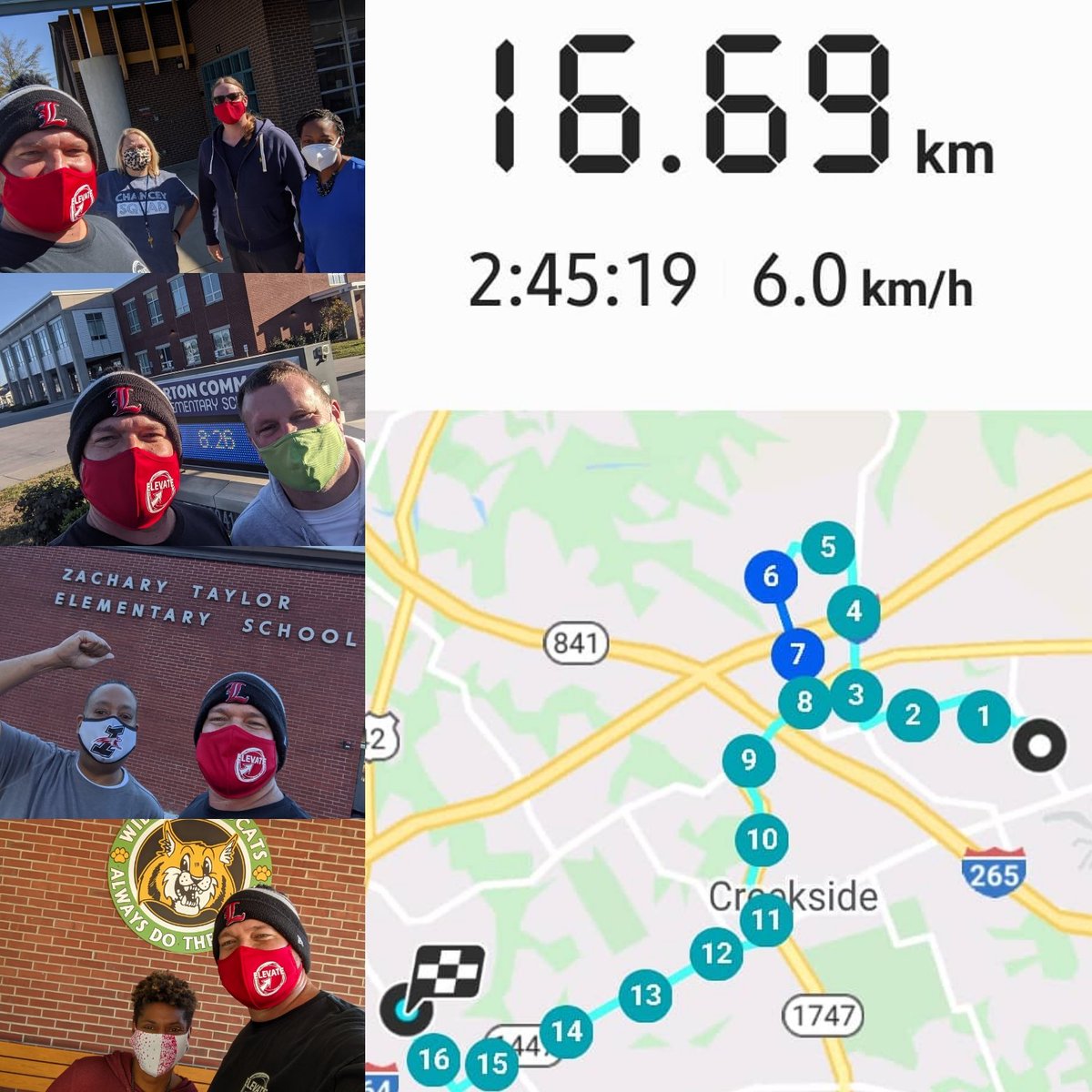 LoganMurphyIV's tweet photo. Leg 2of5 = COMPLETE!
Walkws from Chancey-Norton Commons-Zachary Taylor-Wilder.
Had my friend (Kenny) walk with me, another (Steve) cheer me down Hurstbourne &amp; got to see some of our favorite administrators!
#ExpandTheImpact https://t.co/H2Bsu2koOQ