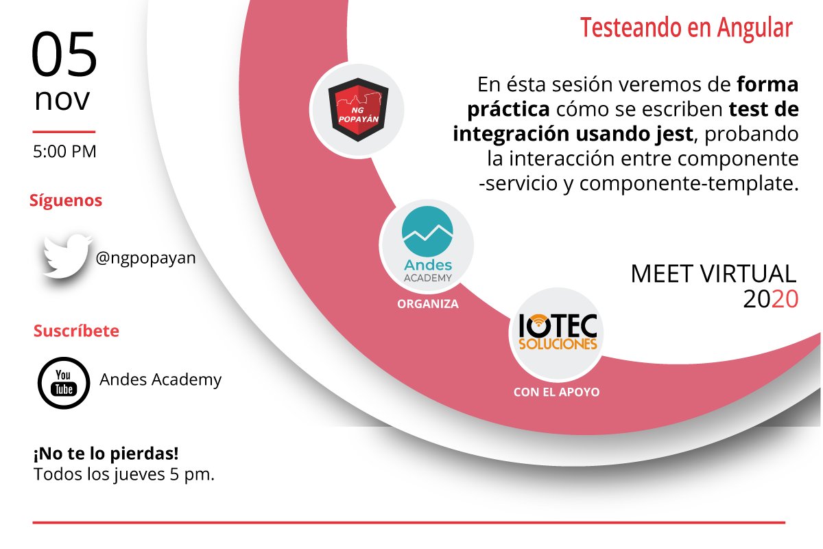 Cambia el horario de nuestras emisiones, pero no cambia nuestro objetivo de seguir aprendiendo con <a href="/angular/">Angular</a> y #jest. 

Los esperamos ahora todos los jueves 5 pm desde mañana. 

L@s esperamos: youtu.be/ZPq3Ai-cVuY