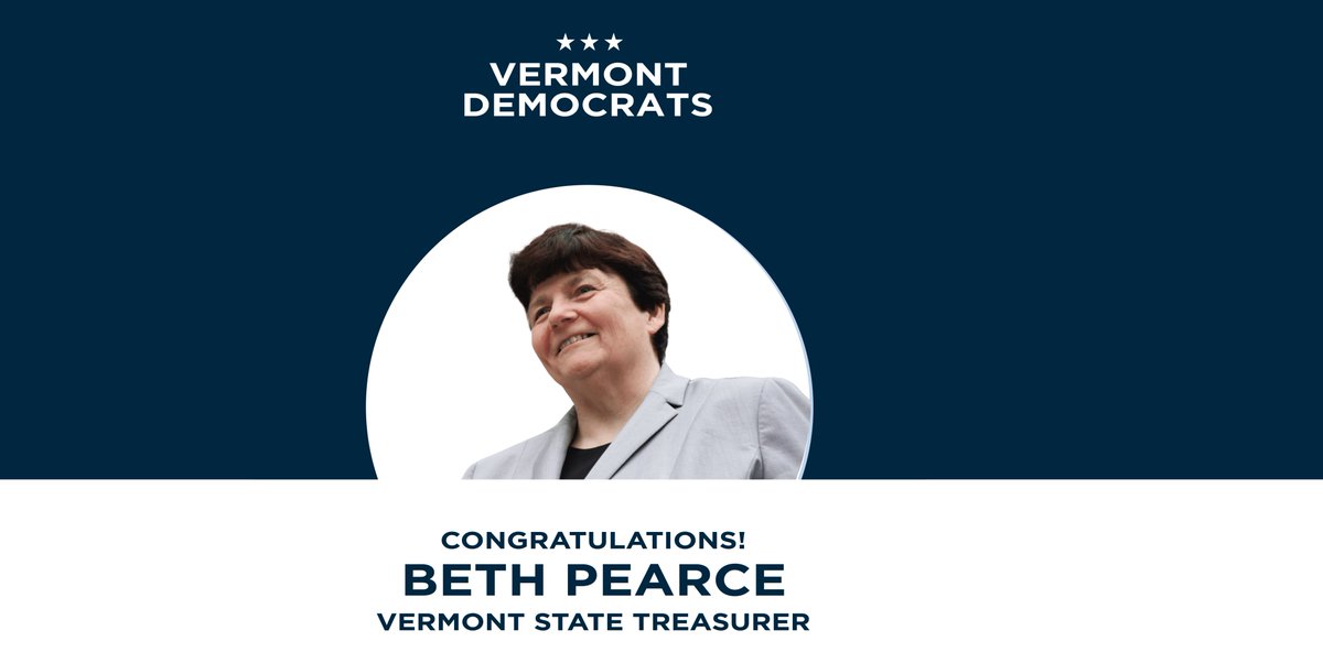 Congratulations to our great <a href="/TreasurerPearce/">Beth Pearce</a> Beth Pearce on winning another term! 🎉 #VTpoli