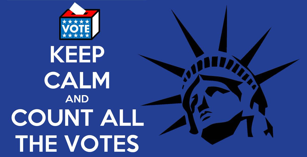 BebopSpaceGirl's tweet photo. ☑️ If counting stopped right now, Joe Biden would be President!
But we love democracy, so
#CountEveryVote
#EveryVoteCounts
#KeepCalmAndKeepCounting
☑️ Biden is on track to win MI, WI and PA by more than the current WH occupant did in 2016! https://t.co/J0DCnB2q3q