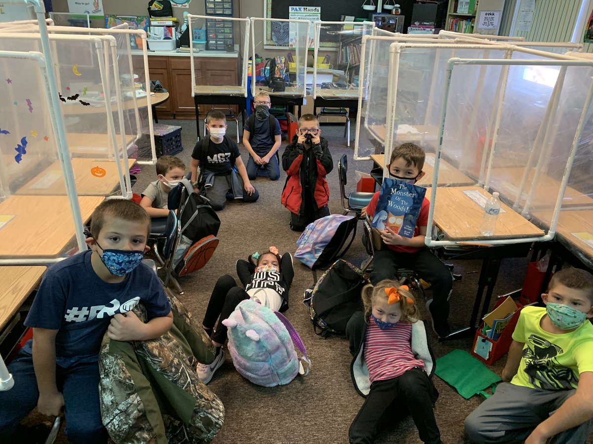 DWValentineFam's tweet photo. Our #ColtReadAloud was “The Monster in the Woods!” Today. @jennoevancho @RHLSD_Colts https://t.co/LPDujADnVz