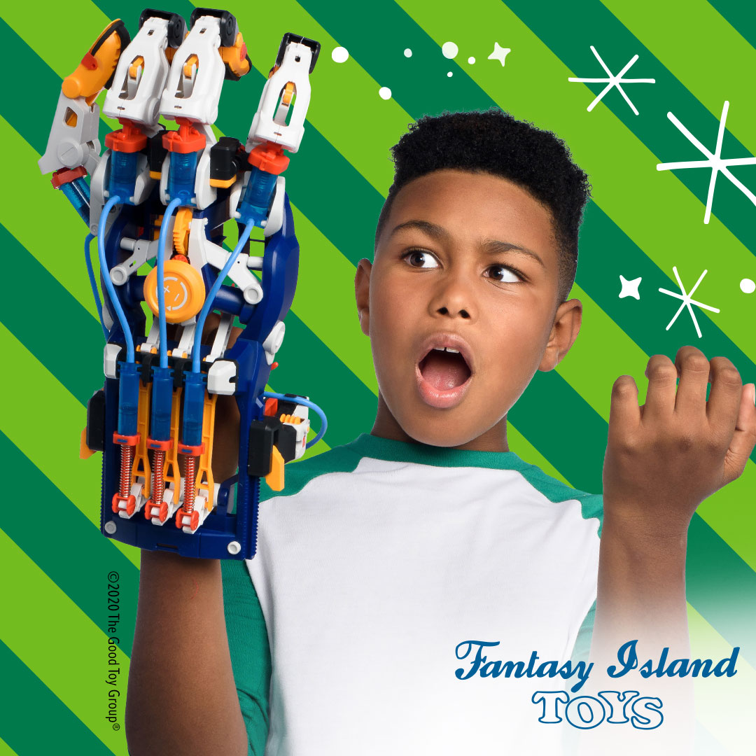 Maybe building and wearing this will motivate them to pick up all the things. (P.S. Fits adults too!)
 #FantasyIslandToys #shoplocal #shopsmall #shopfairhope #downtownfairhope #fallintofairhope #kidsgiftideas #toys #gifts #MegaCyborgHand #ThamesAndKosmos #robotics