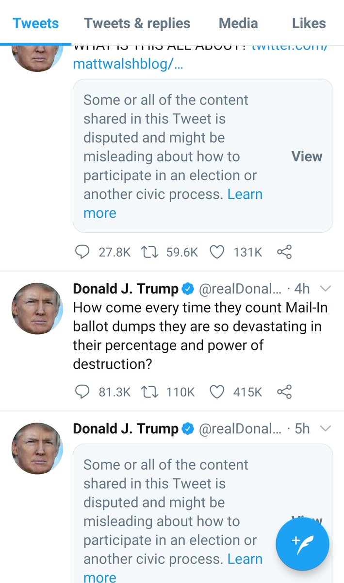 PhillipPassmore's tweet photo. After #Trump popularised the phrase #fakenews it is absolutely hilarious to scroll through his twitter feed to see all the misleading information tags on his Tweets. 

#Election2020 #TrumpMeltdown https://t.co/gsdTOzLwKY