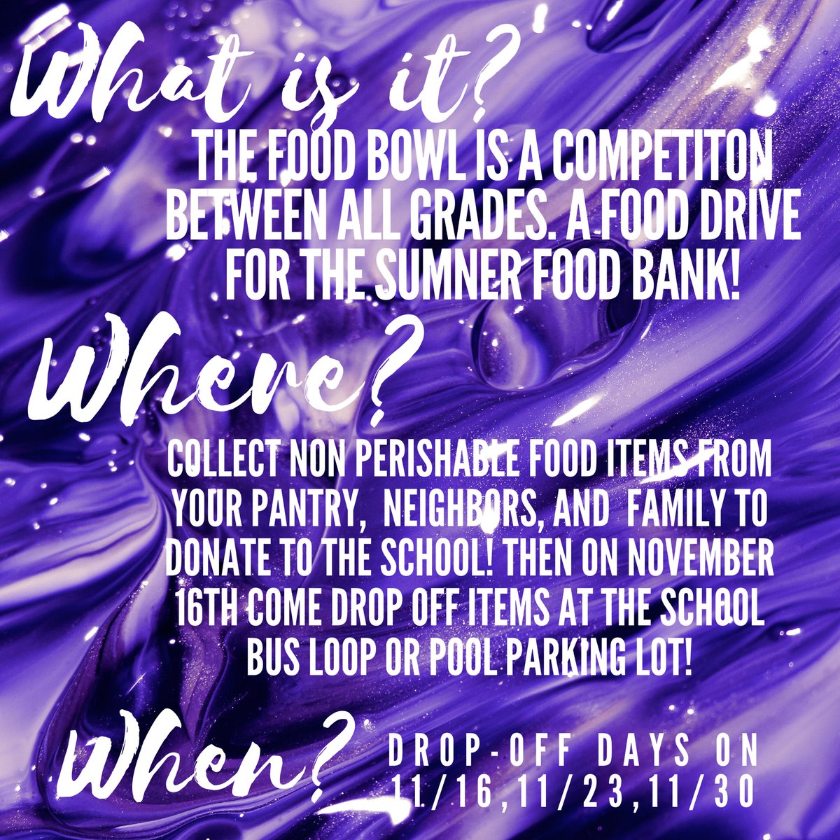 SHS food bowl is still happening! Let’s win this freshman!