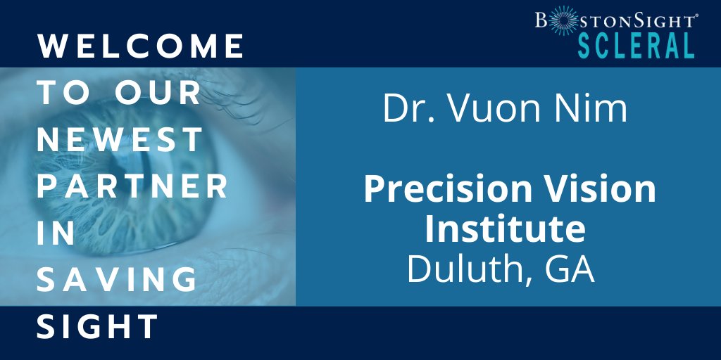 The BostonSight SCLERAL Network announces our newest partner in saving sight: Precision Vision Institute in Duluth, GA, and Dr. Vuon Nim. Welcome! Learn more about Dr. Nim at precisionvisioninstitute.com
#bostonsightscleral #savingsight #yourpartnerinsavingsight