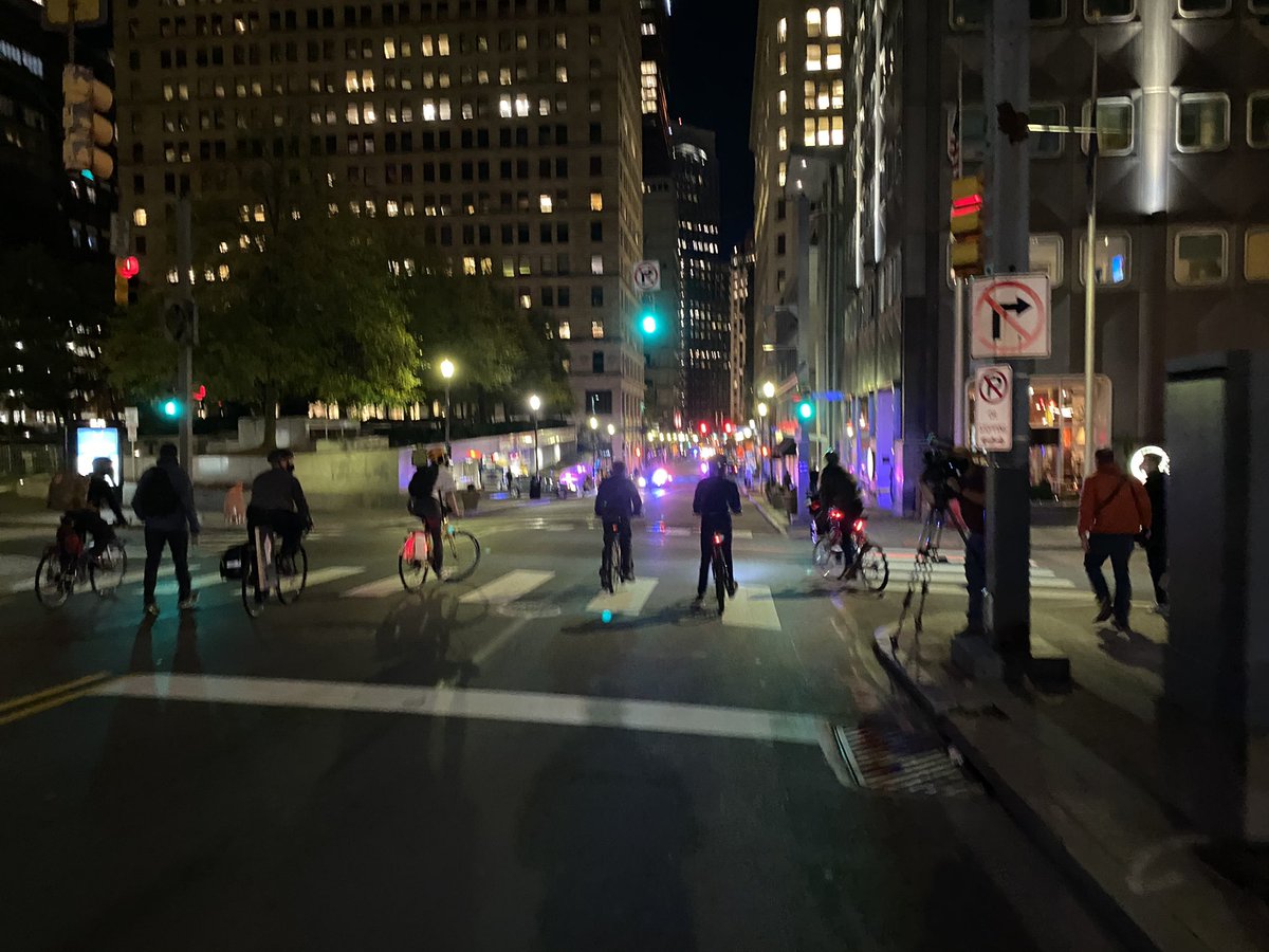 Quite a few cops ahead as the group gets on the move again.