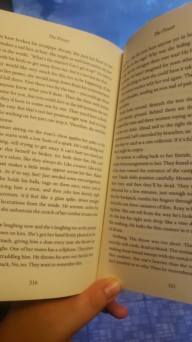 Steph_Wilhelm's tweet photo. Reading The Power and I didn't think it was a mystery but I'm missing pages 309-312 and 317-320, so whodunit? @littlebrown https://t.co/6IqxMUBCW7