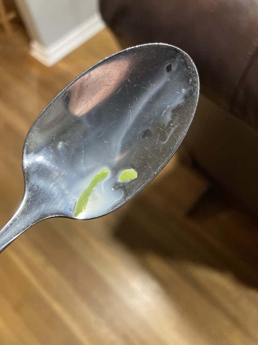 JdavisJeff's tweet photo. Ate a whole bowl of cereal before I saw this on my spoon. Bad news: This pic is after it went through washer and I had a milkshake! Dang it! https://t.co/yZ5e4A5CBL