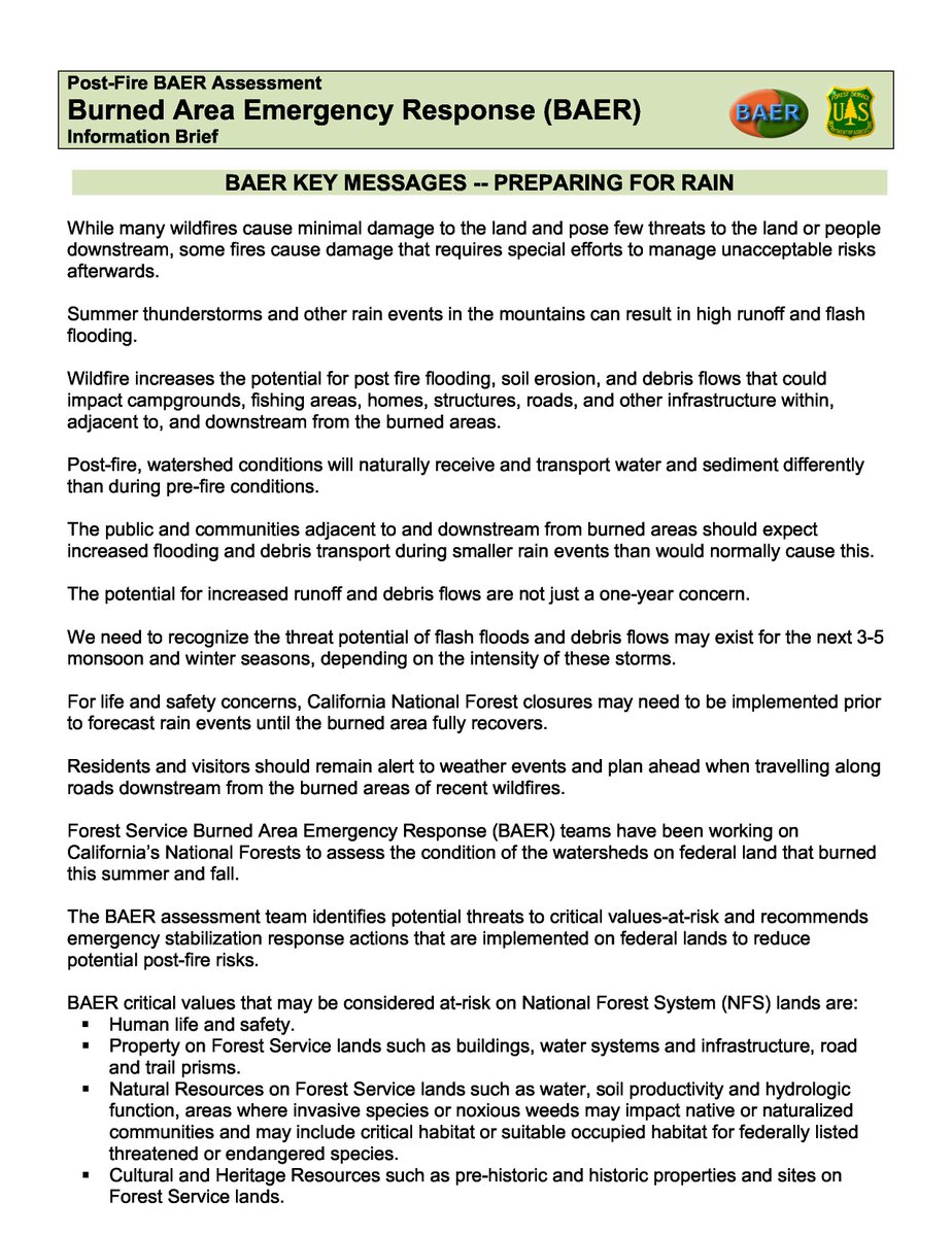 ShastaTrinityNF's tweet image. With up to 1/2 inch of rain predicted Thursday night and Friday morning for areas of the #AugustComplex and #redsalmoncomplex fires, now is time to read the BAER info "Preparing for Rain" on the Inciweb site inciweb.nwcg.gov/incident/artic…  #ShastaTrinityNF #SixRiversNF #klamathNF