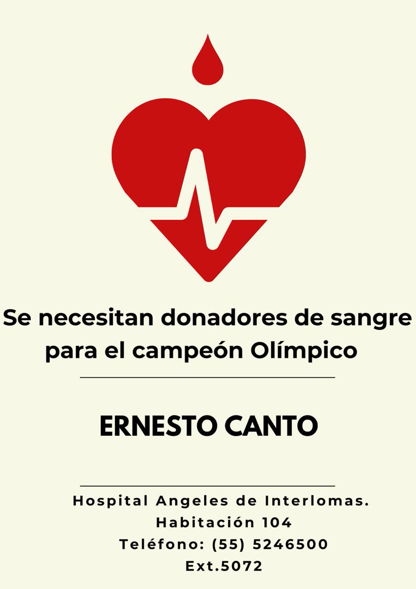 Nuestro querido amigo, Ernesto Canto, necesita donadores....