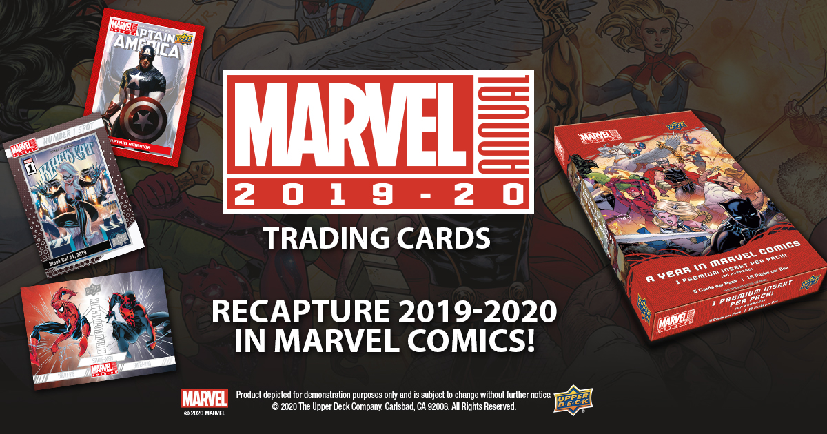UpperDeckEnt's tweet photo. Available Today in Hobby Shops!
Marvel Annual recaptures the action of Marvel Comics from the past year. Look for premium hits including Splash-ticular, Creators Corner Autograph cards and Battle Booklets!
#collectmarvel #marvelcomics #marveluniverse #TheHobby https://t.co/tgTFEo5kmq