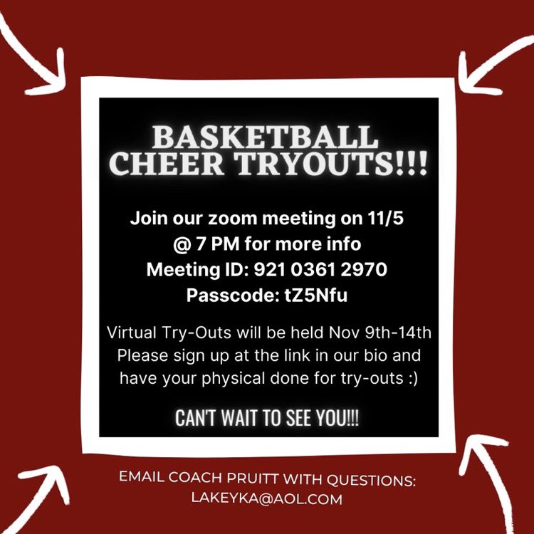 OkemosCheer's tweet photo. Are you ready to become a part of the Okemos Cheer Squad? Then now is your chance! Tryouts are coming soon, and we need you to show us what you got! Come ready, and prepared to learn! If you have questions contact me, Coach Pruitt at lakeyka@aol.com Can’t wait to see all of you! https://t.co/02dEwkmGLg