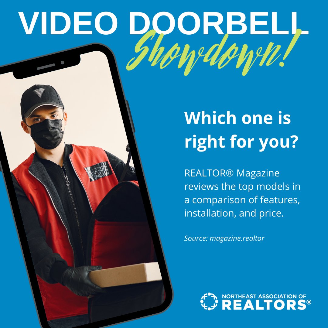 NEARRealtors's tweet photo. Video doorbells are one of the most popular smart home devices being purchased by homeowners today. But how can your clients find out which model is right for them? Check out this comparison of top models by #RealtorMagazine here: https://t.co/FU16qchp6p https://t.co/prmXiLcSyg