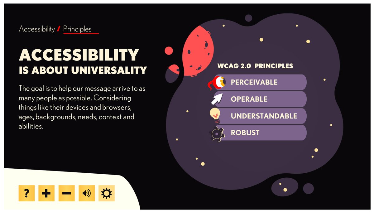 CarBernadou's tweet photo. This week's #ELHChallenge was all about #Accessibility. I experimented creating an accessibility toolbar for a Storyline slide. https://t.co/OUUOAobh0M
#ELHC #eLearning #AccesibleCourse #Storyline #Accesibilidad https://t.co/8xawYUt8Gg