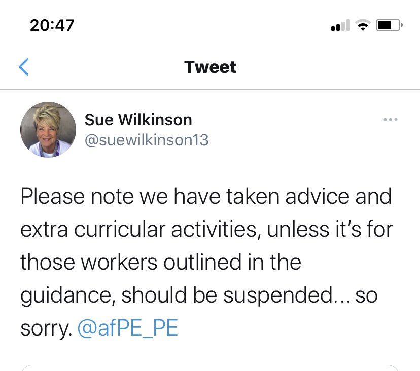 Sorry to say there won’t be any clubs in PE until the lockdown finishes. Thanks to those who signed up we will see you soon #bestpartofthejob