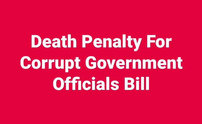 'Death Penalty For Corrupt Government Officials Bill'.

This 👇👆bill needs to be sponsored at the National Assembly as soon as possible. 

That's certainly the most polite way to appreciate, welcome and complement the #SocialMediaRegulation bill.