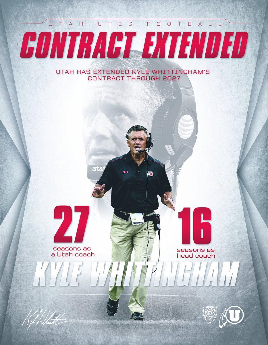utahathletics's tweet photo. NEWS: Utah Athletics has announced a contract extension for Kyle Whittingham!

https://t.co/FXx766jJVK https://t.co/tt4YuDFRO3
