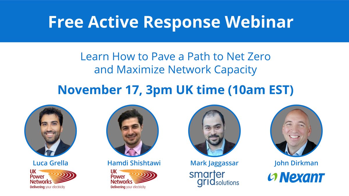 Resource Innovations (@ri_utilitysvcs) on Twitter photo Free Active Response #Webinar: How to Pave a Path to #NetZero & Maximize Network Capacity. Tues, Nov. 17. 3pm UK time (10am EST). bit.ly/38bJqIf <a href="/UKPowerNetworks/">UK Power Networks</a> <a href="/SmrtrGridSols/">Smarter Grid Solutions</a> <a href="/JohnDirkman/">John Dirkman PE</a> #energy #gridsolutions #networkcapacity #DER #electrification #electricvehicles Free Active Response #Webinar: How to Pave a Path to #NetZero & Maximize Network Capacity. Tues, Nov. 17. 3pm UK time (10am EST). bit.ly/38bJqIf <a href="/UKPowerNetworks/">UK Power Networks</a> <a href="/SmrtrGridSols/">Smarter Grid Solutions</a> <a href="/JohnDirkman/">John Dirkman PE</a> #energy #gridsolutions #networkcapacity #DER #electrification #electricvehicles