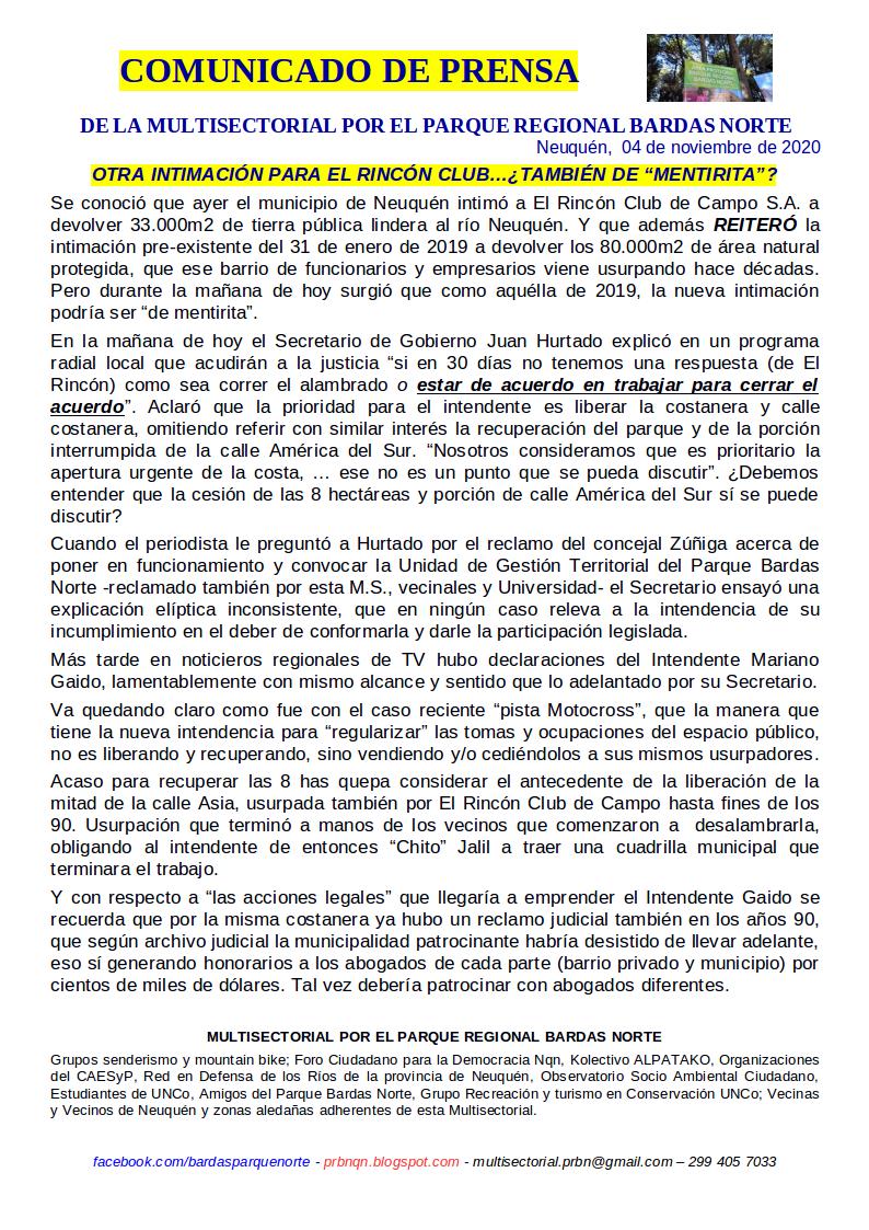 MSPRBN's tweet photo. El intendente de #Neuquén intimó al #RincónClub para devolución de costa, calles y parque. Pero a menos de 24 hs ya comenzó a arrugar en busca de "un acuerdo" Poco serio ¿no? https://t.co/QTQUBtwoLj https://t.co/uEr1Wtqi5h