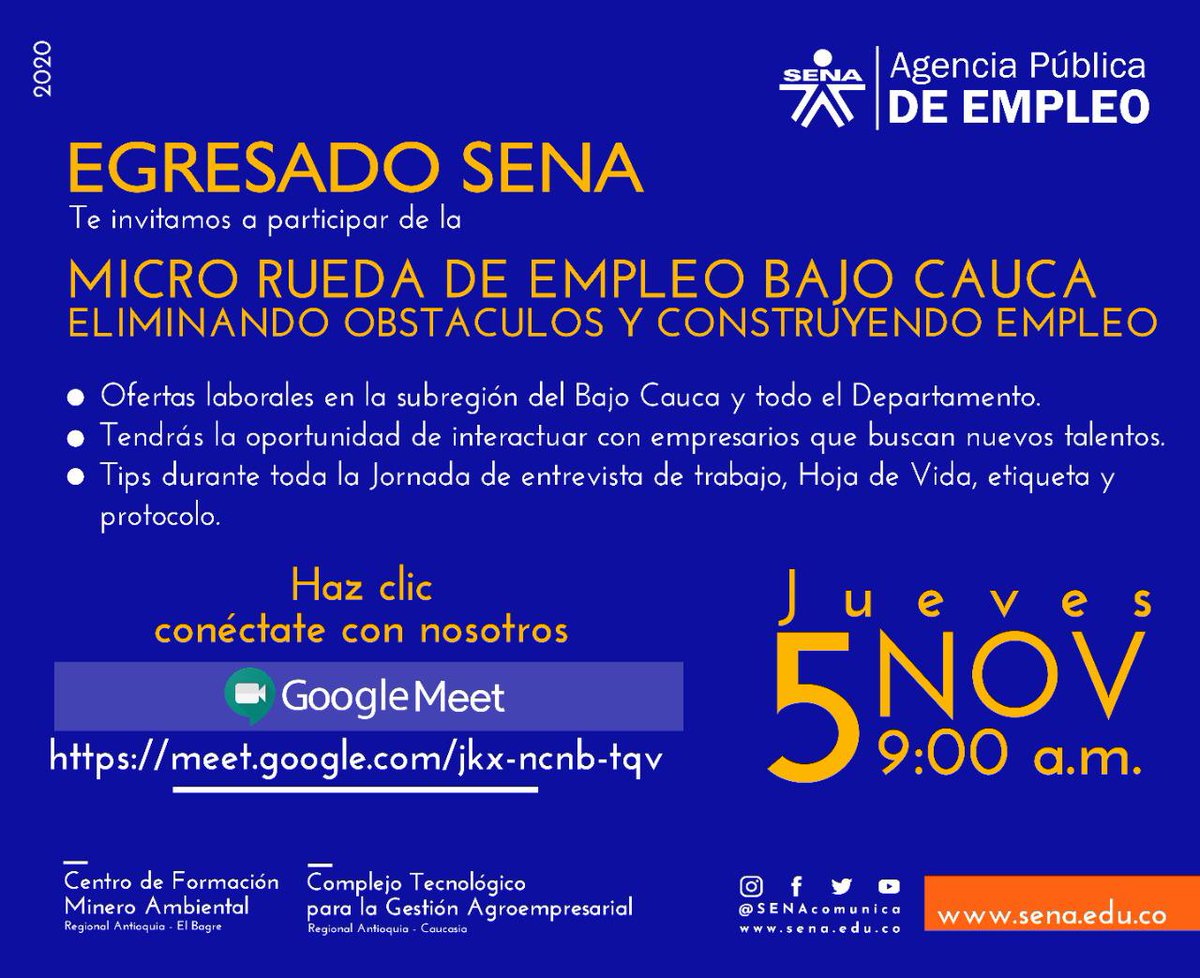 RuthRamrezOspi1's tweet image. Te esperamos mañana convoca APE Sena CTPGA @SENA_Antioquia @SENAComunica @CarlosM_Arevalo @BRAULIOSUAREZ76