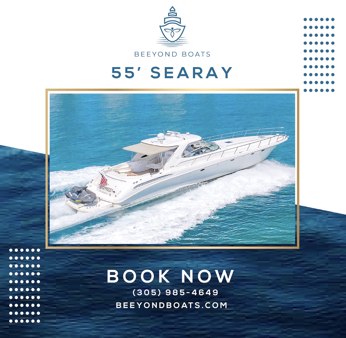 BOOK NOW 🛥😁‼️
-
* Brand: SeaRay
* Length: 55’
* Guests: 13
* Cabins: 2
* Bathrooms: 2
* Location: North Bay Village

Day Charter & Term Charter Availability

#miamiyacht #miamiyachts #beeyondboats #beyondboats #miamitravel #miamiyachtrentals
#searayboats
#searayyachts #travel