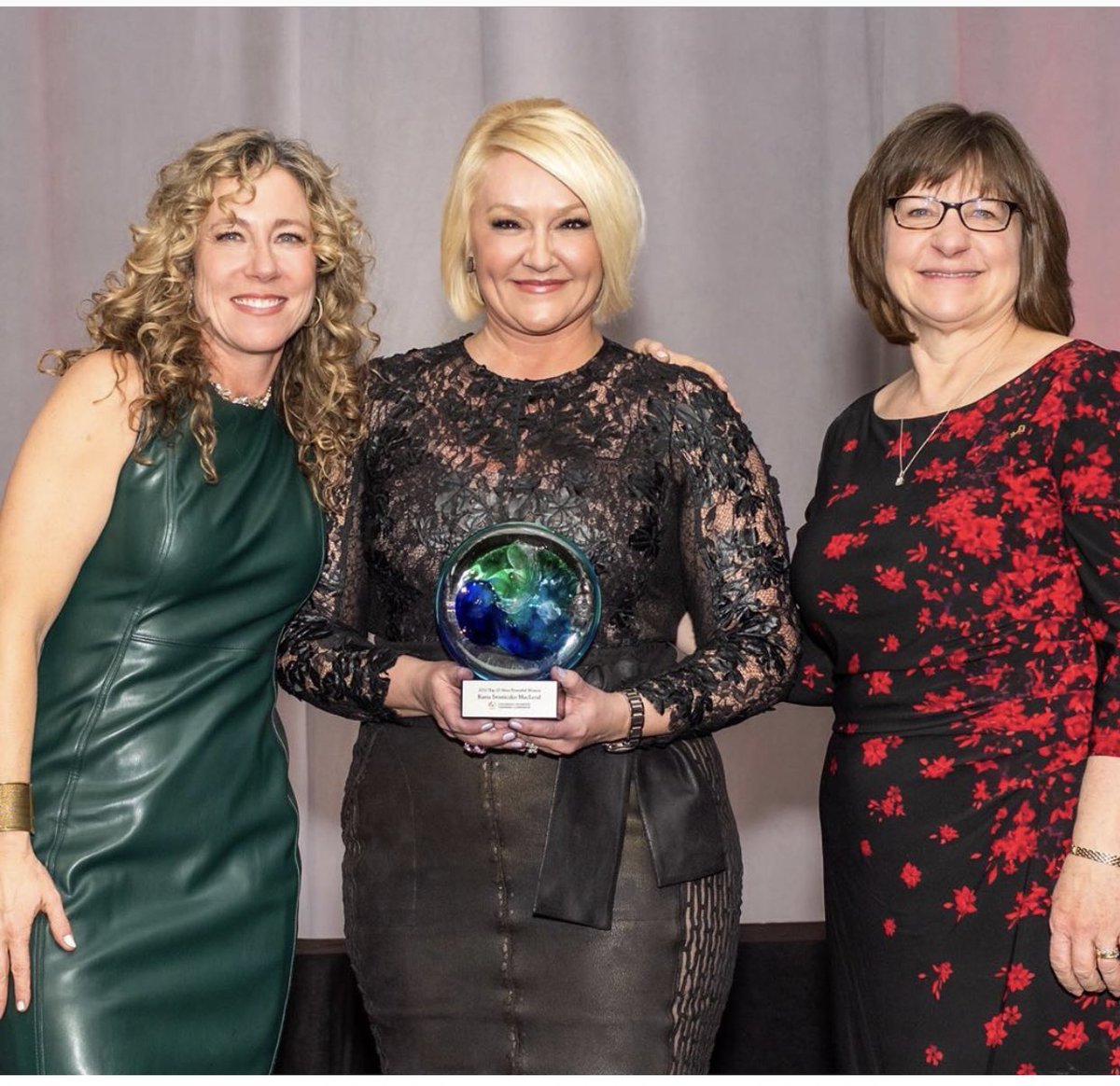 : (Feb 13) Kasia I. MacLeod put a #smile on our hearts💕 Receiving @CoWomensChamber ‘s 25 Most PowerfulWomen In #Business #Award while #KillingIt in our #VeganLeather #SheathDress 💗| Belated #CONGRATS Kasia!!!! |   @milehighkasia <a href="/beautymarkblbm/">Byron Lars</a> <a href="/garbarini/">garbarini</a>
