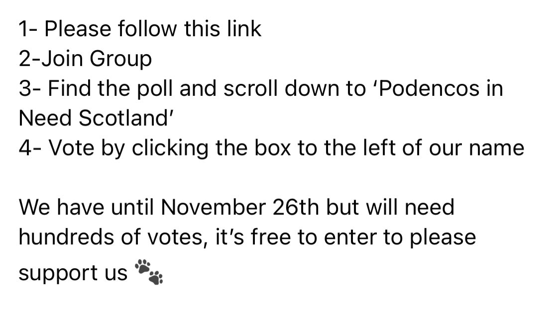🚨We need your vote🚨 #PINS could win £1000 or more if we receive the most votes on Facebook! More info in the photo and at the link facebook.com/groups/1251367…