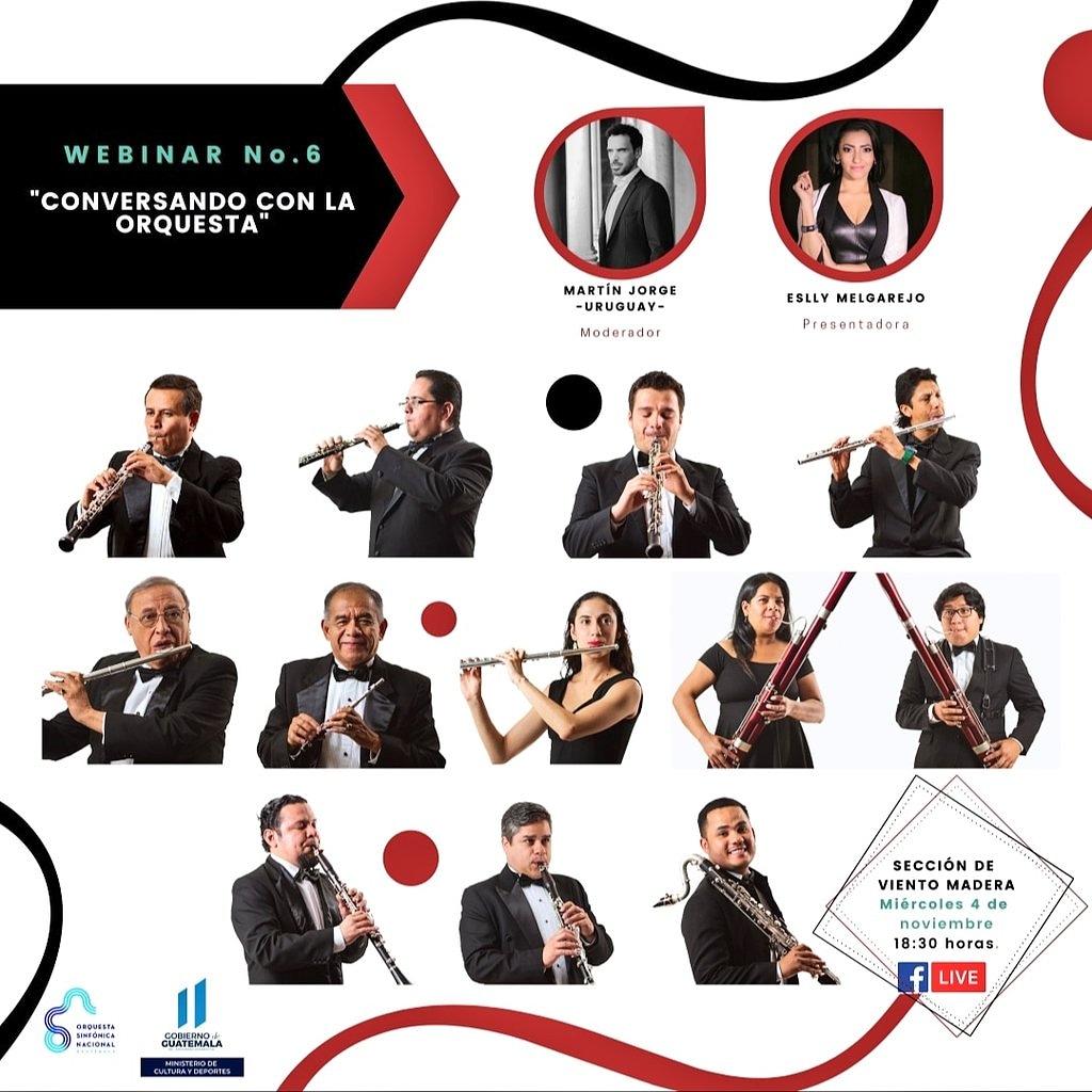 EMelgarejo_gt's tweet photo. Hoy tendré el honor de acompañar a las maestras y maestros del registro de #VientoMadera de nuestra querida @OSNGuate, presentando "Conversando con la Orquesta", como moderador el Director de la Banda Sinfónica de Montevideo, @martinRjorge
#ConversandoOSN #OSNGuate https://t.co/0NJtpTQVlq