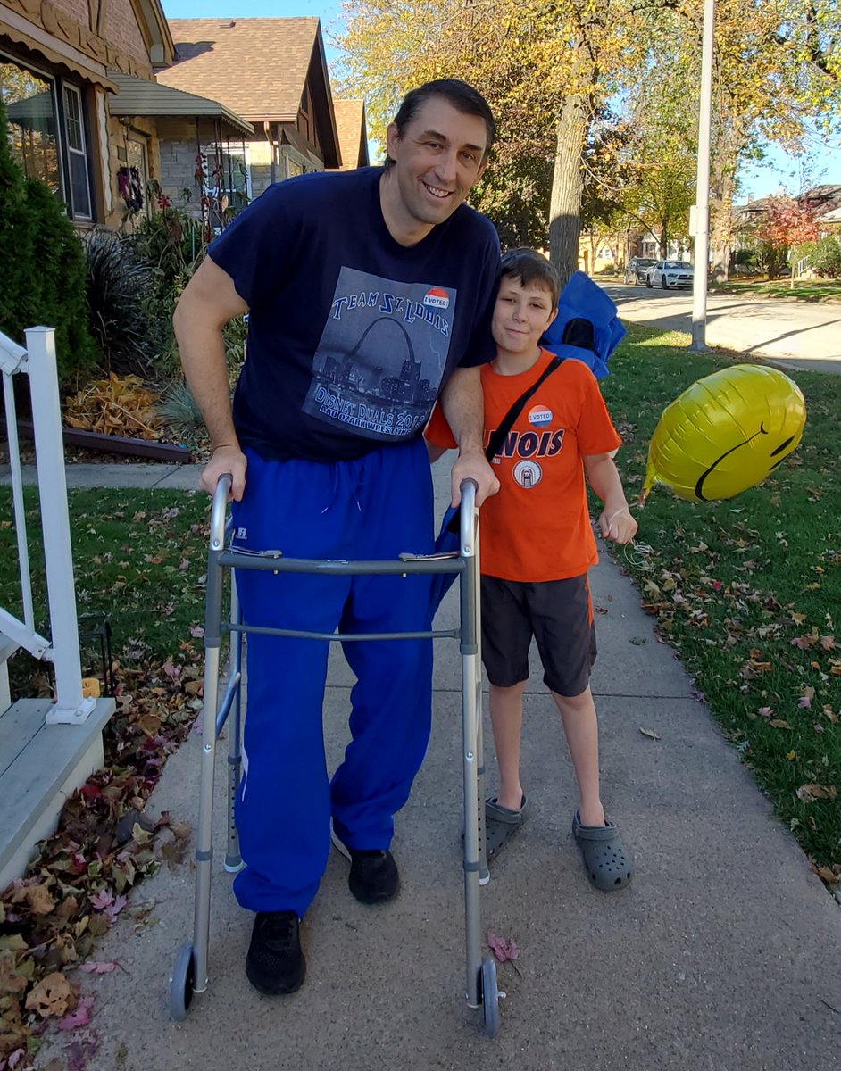 10 days post Full Knee Replacement, w/ walker I walked 3 blocks to vote. Prev record was abt 100ft. My son followed &amp; encouraged me, then went into booth w/ me.
I hope it shows all my kids... Yes I had a good excuse, but drag yourself in to vote no matter what!