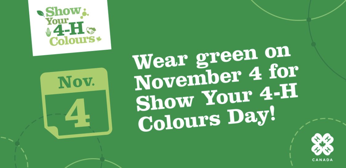 bullseye_feeds's tweet image. 4-H youth are doing great things across our country so today we celebrate and bring awareness to all the caring and contributing young leaders! 💚🍀🇨🇦 @4HCanada #ShowYour4HColours
