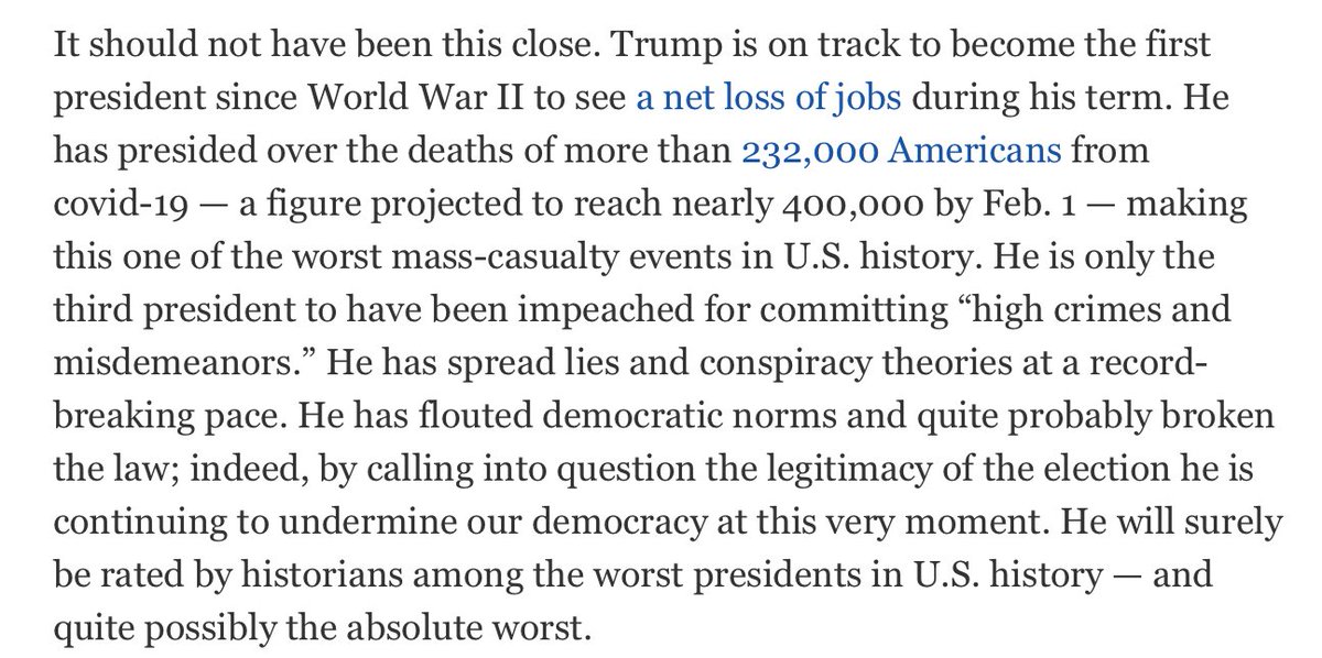 MaxBoot's tweet photo. This is why it’s so disturbing that Trump did so well in the election after doing so badly as president. 

In ⁦⁦@PostOpinions⁩: https://t.co/zhDs1hTleZ https://t.co/VugofwIOn9