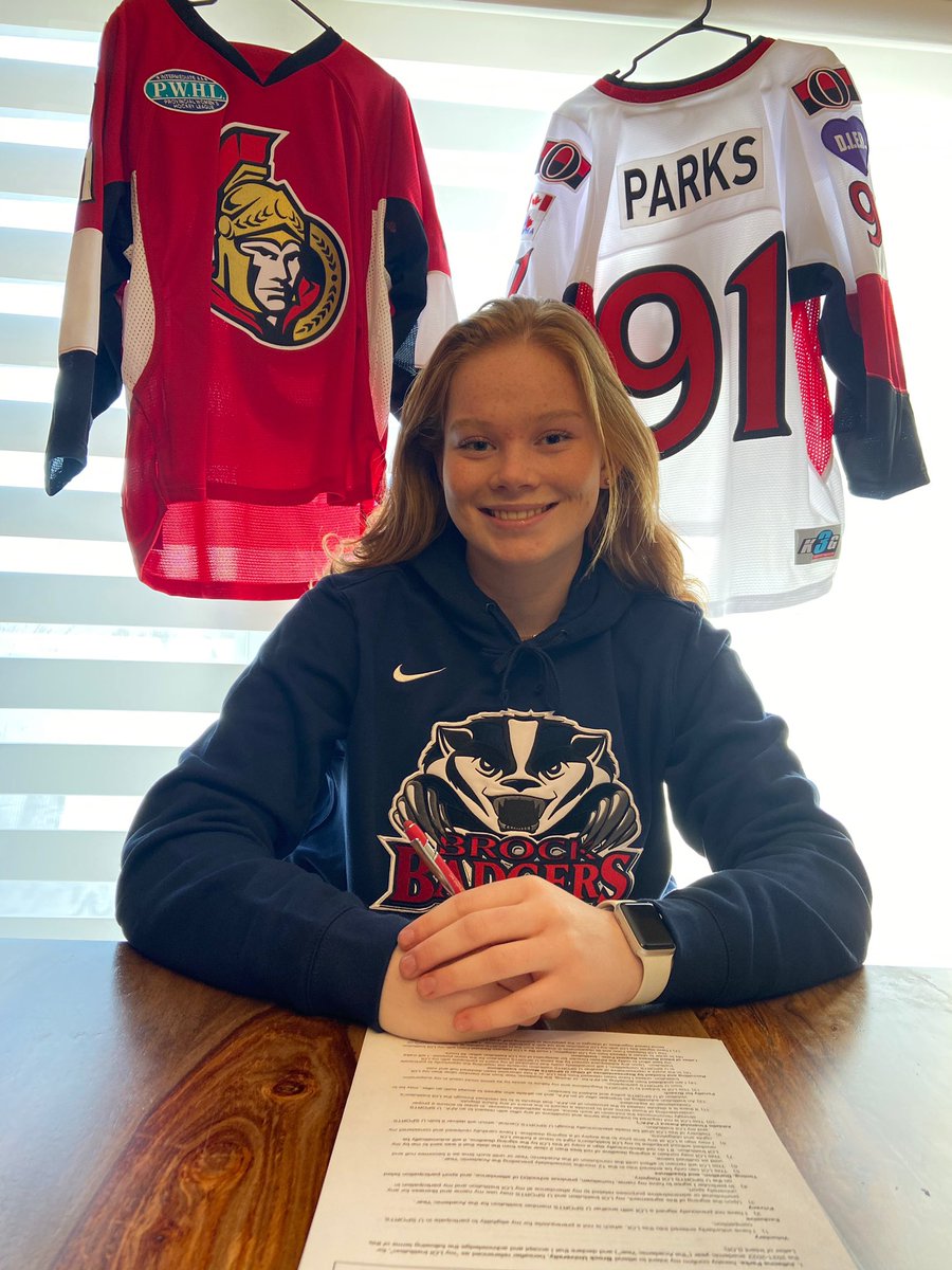 OttawaLadySens's tweet photo. We are excited to announce that Julianna Parks of the Ottawa Jr. Lady Sens has committed to play for Brock University starting in the fall of 2021!  Congrats JJ! @Brock_W_Hockey #ProudFam https://t.co/5R1tRjhoNo