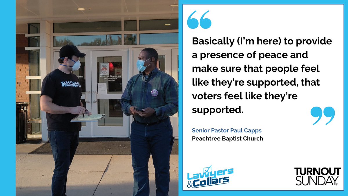 LawyersCollars's tweet photo. “Paul Capps, senior pastor at Peachtree Baptist Church, was stationed at Briarlake Elementary School and was part of a group called #LawyersandCollars that sent clergy and lawyers to the polls to protect voters.”

Thank you Paul! More on @Decaturish – https://t.co/NsvWWzoNwy https://t.co/Sbc7VNcFiS