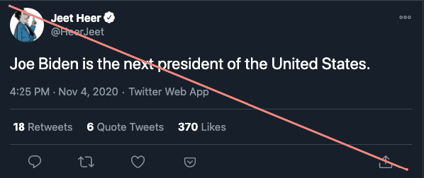 8. No. A winner has not been called.