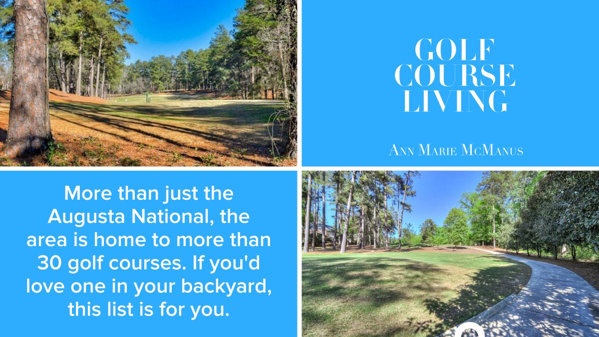 AnnMarieMcManus's tweet photo. More than just the #AugustaNational, our area is home to more than 30 #golf courses. If you'd love one in your backyard, this list is for you.

📲 (706) 481-3800 | https://t.co/RVwR7hmjsj
#AnnMarieMcManusRealEstate #GoodLifeAugusta #golfcourseliving https://t.co/gytqMFW4uB