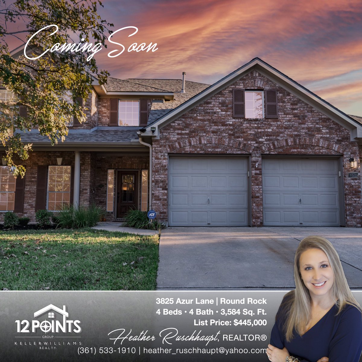 Heatherush's tweet photo. Look what’s COMING SOON to Mayfield Ranch!! 4/3.5/2 + custom office, backyard oasis, 2 dining, and absolutely stunning stone fireplace with locally sourced mantel! #12pointsgroup #customoffice #backyardoasis #cathedralceiling #fireplace #MayfieldRanch #roundrocktx https://t.co/cKPH63JVI1