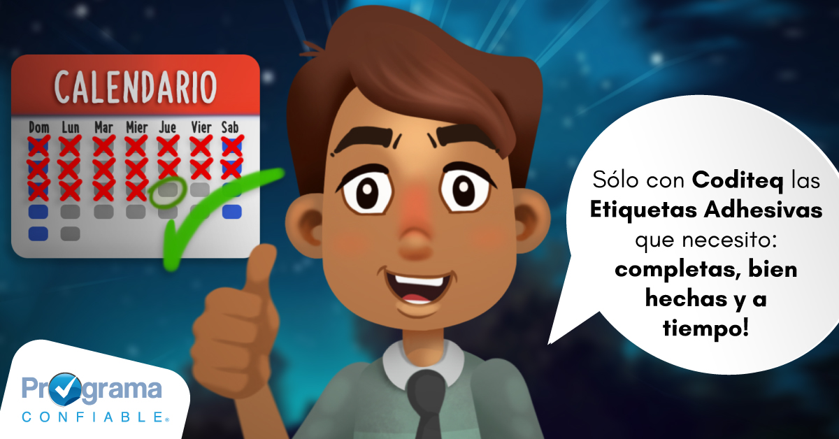 coditeq's tweet photo. Elimine la incertidumbre en sus procesos de #Etiquetado,
con Programa Confiable® si no entregamos sus etiquetas
en la fecha prometida le pagamos el 10% por cada referencia
incumplida.
Permitanos asesorale aquí>>
https://t.co/CEBmobXLzk https://t.co/aUWRUujs22