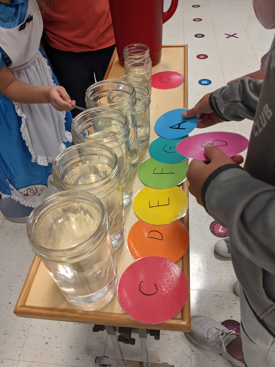 Music_at_Boston's tweet photo. We're taking what we've learned about sound and putting it to the test! How can you change the pitches of the glasses to create a C Major scale? #ScienceInMusic #HandsOnLearning #Teamwork 🎶🔉🔊🧠 @summithillhusky https://t.co/46kd5O8Krq