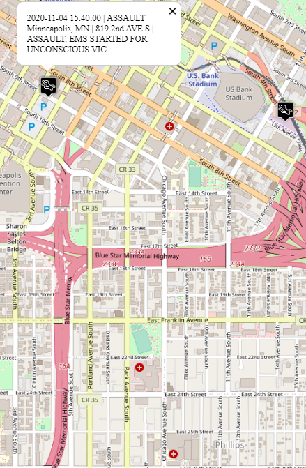 CrimeWatchMpls's tweet image. Assault
8xx 2nd Ave S
EMS for unconscious victim.
#DowntownMpls 

15:40