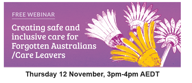 Forgotten Australians/ #CareLeavers face unique barriers to entering aged care. This @OPAN_AU seminar will launch the @Flinders 'Safe & inclusive care for #ForgottenAustralians' report, & discuss how to create an aged care system which meets their needs eventbrite.com.au/e/creating-saf…