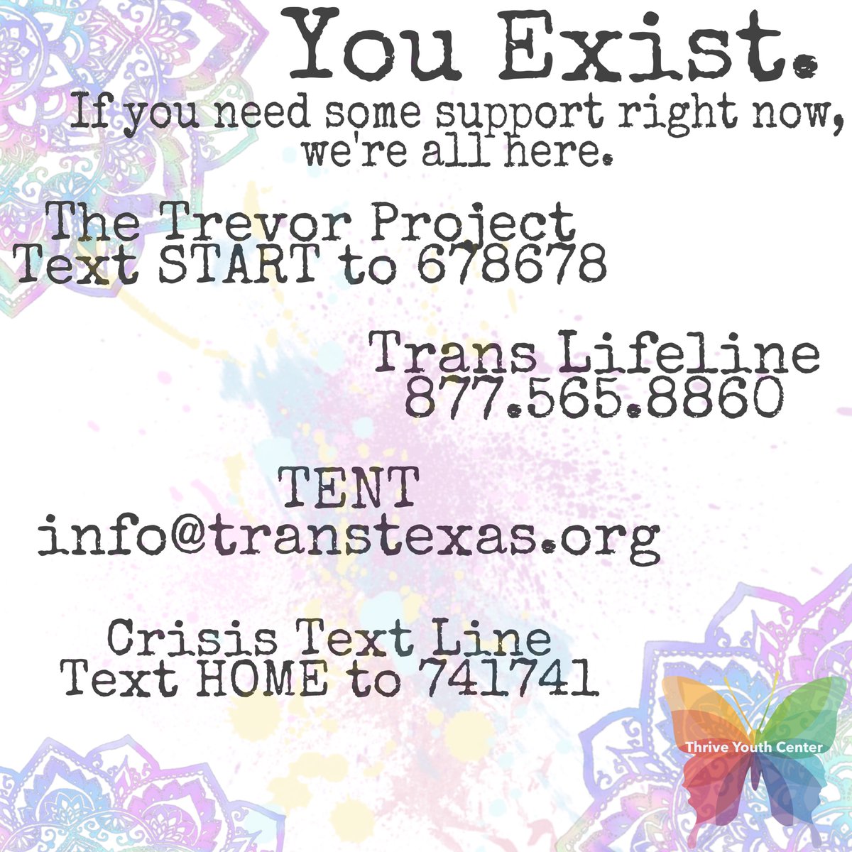 ThriveYouthSA's tweet image. Just a reminder. We’re here for you. #thriveyouthcenter #youexist #weloveyou