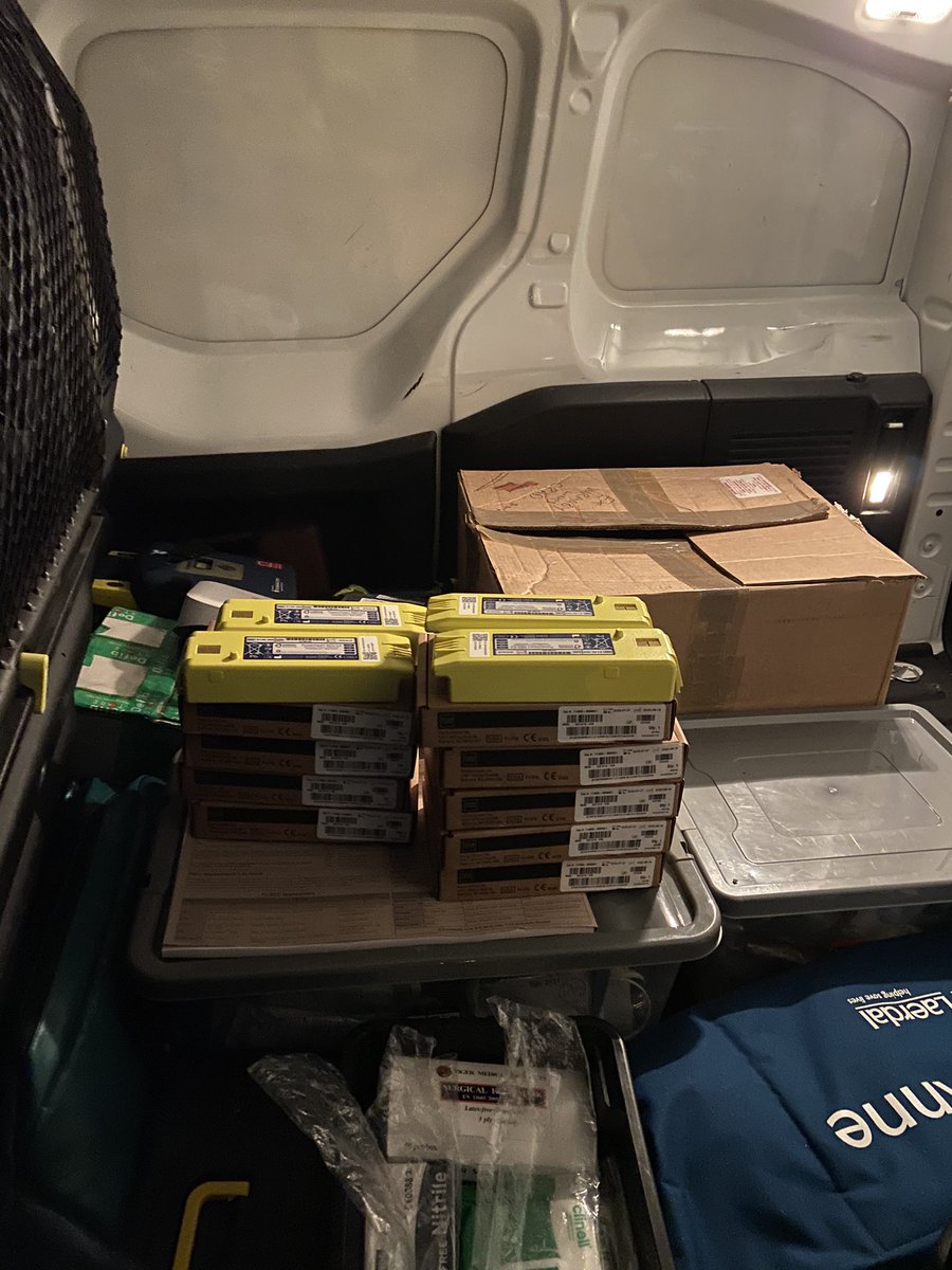 LukeKireia's tweet photo. Long day spent checking the South Lincs #CPADs just sorted the van out of all the batteries and pads changed today. Remember winter is coming! #checkyourdefib #BePrepared @EMAS_CFR @EMASNHSTrust https://t.co/sFvf56NKa7