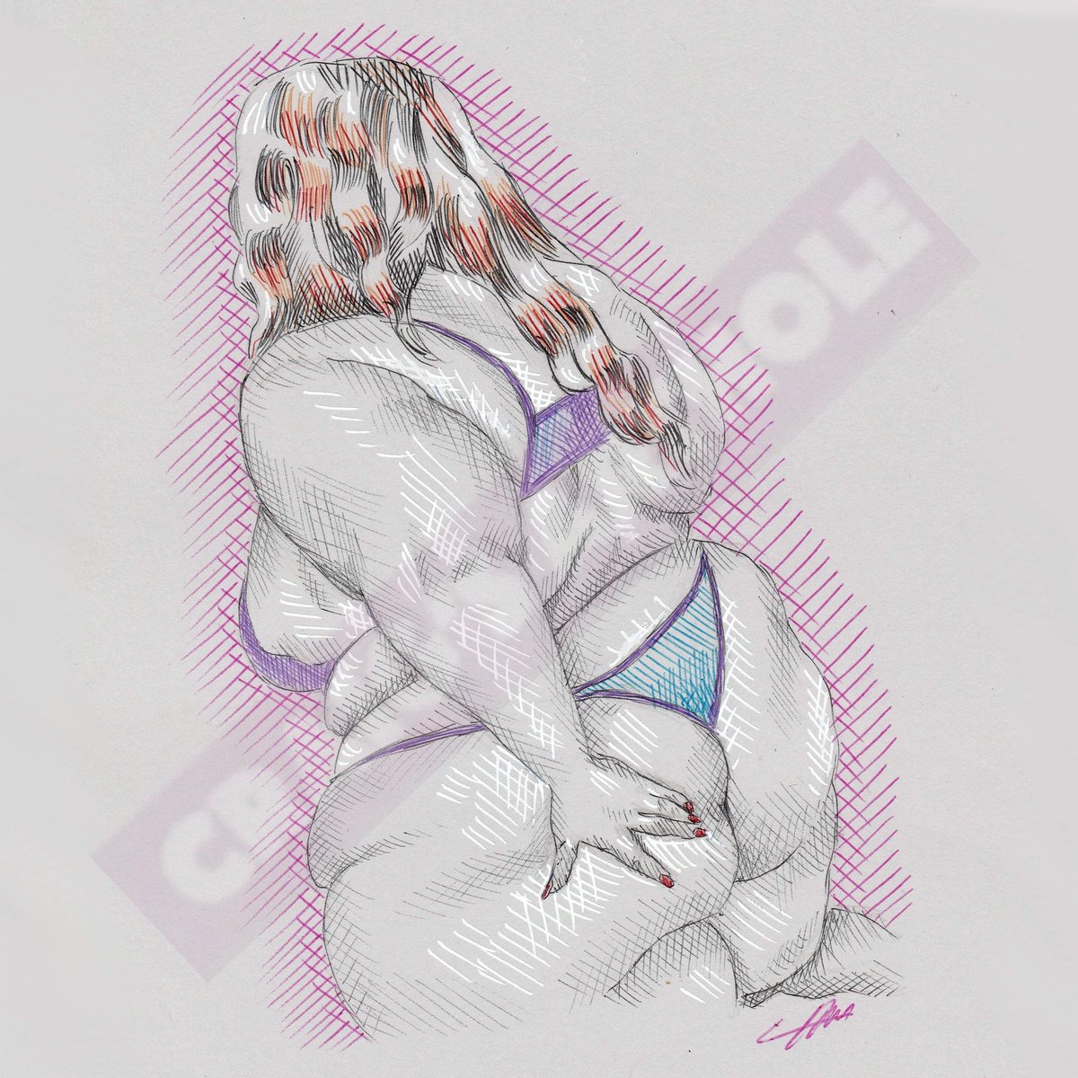 CraigsArthole's tweet photo. Curves and colour
.
@fatbabex1
.
#colour #colourpens #art #bodypositive #bodypositivity #bopo #bopoart #sexy #butt #thong #underwear #chubby #curvy #voluptuous https://t.co/17USMERtgf