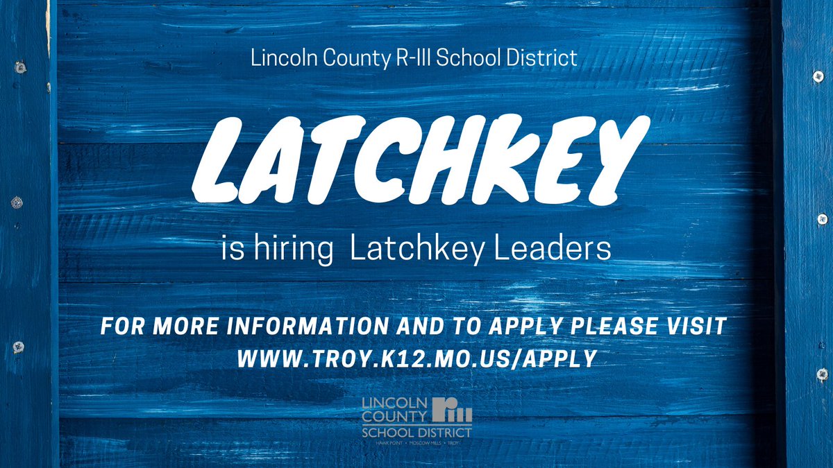 LCR3Latchkey's tweet photo. The LCR3 Latchkey program is hiring Latchkey Leaders! For more information and to apply please visit https://t.co/CCoqeMJdAa https://t.co/0SdDbiQQaL