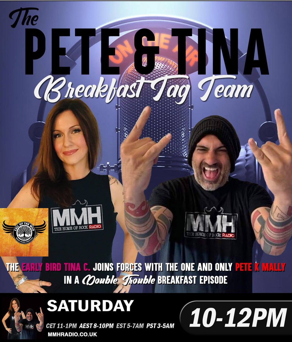 MMH - The Home Of Rock Radio (@mmh_radio) on Twitter photo Well, this is going to be special. The new Tag Team is in Town. Join @petekmally5 and @Tina_Culberton Saturday morning 10am-midday. With <a href="/MassiveWagons/">Massive Wagons</a> <a href="/THEIA_uk/">THEIA</a> <a href="/thedirtyyouth/">The Dirty Youth</a> <a href="/TheCityKids1/">TheCityKids</a>
and so much more. Only on MMH -THE HOME OF ROCK RADIO Well, this is going to be special. The new Tag Team is in Town. Join @petekmally5 and @Tina_Culberton Saturday morning 10am-midday. With <a href="/MassiveWagons/">Massive Wagons</a> <a href="/THEIA_uk/">THEIA</a> <a href="/thedirtyyouth/">The Dirty Youth</a> <a href="/TheCityKids1/">TheCityKids</a>
and so much more. Only on MMH -THE HOME OF ROCK RADIO