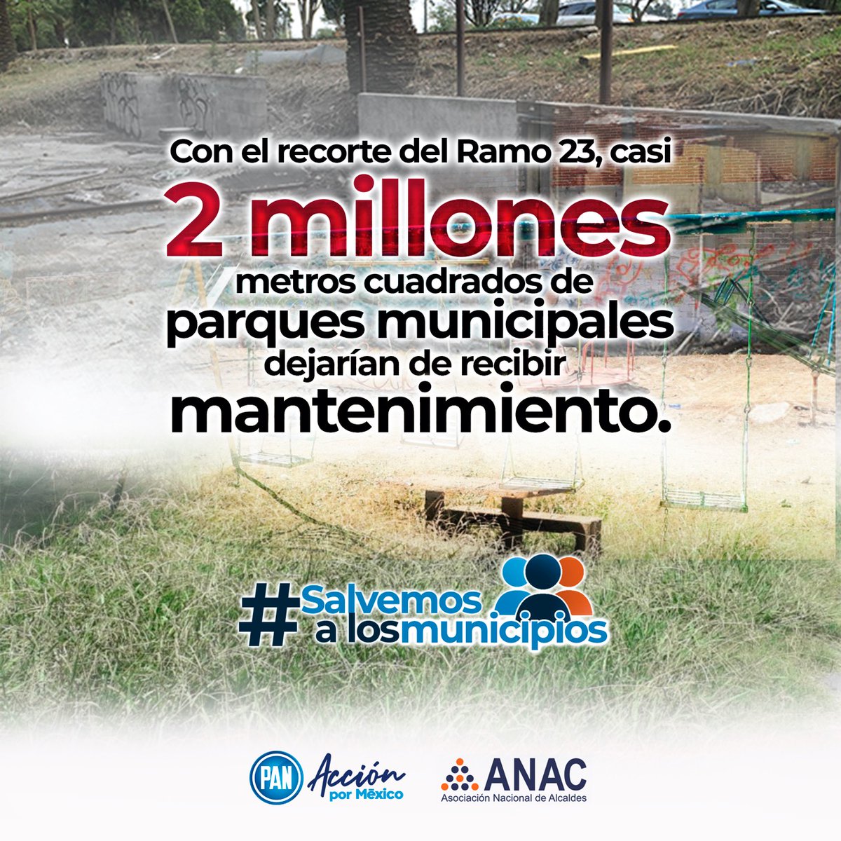 PTacambaro's tweet photo. #SalvemosALosMunicipios. 
El recorte al Ramo 23 que promueve @lopezobrador_ dejará a los municipios sin recursos para atender obras públicas como mercados, jardines, parques y calles. https://t.co/HzeUibW96J