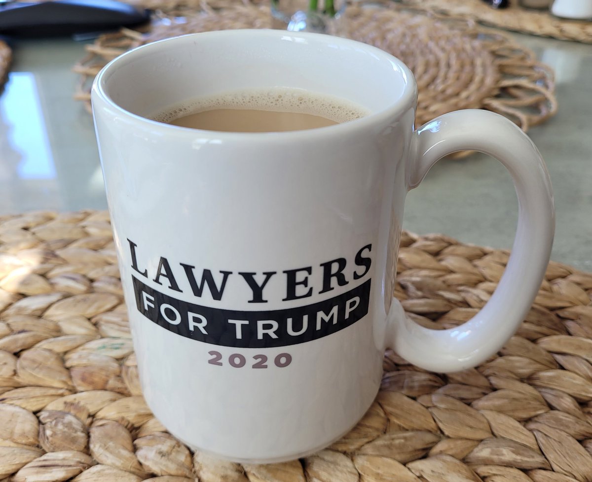 GeminiEsq's tweet photo. Morning cuppa TRUMP (not Joe 😉)

I'm supporting @realDonaldTrump today especially and praying for a just and fair outcome to this election.
#LawyersForTrump
#Election2020 #ElectionIntegrity https://t.co/QyQzIxJdom